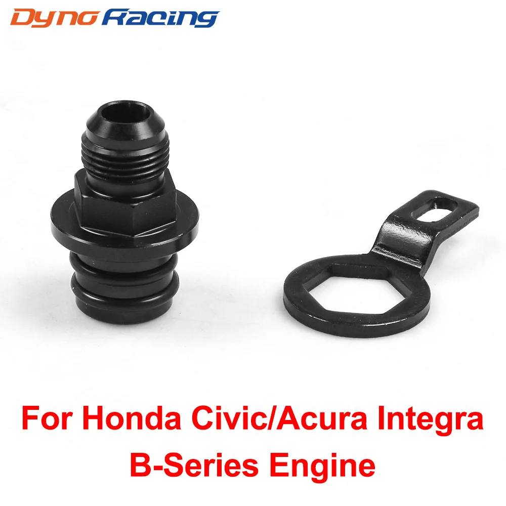 

Black AN10 Rear Block Breather Fitting Adapter For Acura Integra Honda CR-V Civic Oil Catch Can B16 B18 B20 BX102237