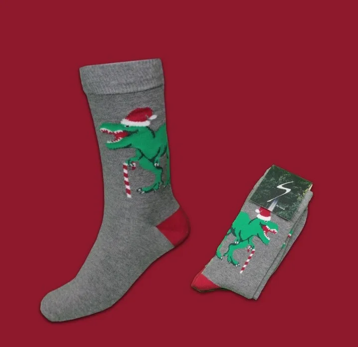 HERZA %100 COTTON DINOSAUR CHRISTMAS SOCK 
HERZA %100 COTTON DINOSAUR CHRISTMAS SOCK