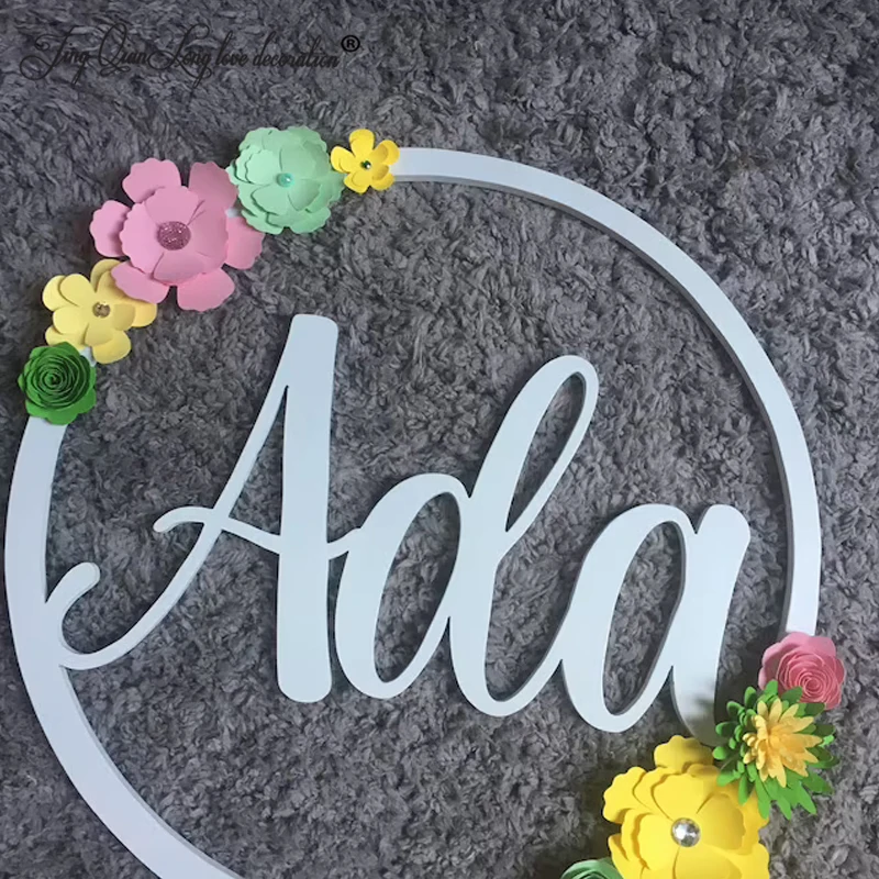 Personalised wooden hoop name floral nursery girls and boys bedroom decor wall hang name sign plaque
Personalised wooden hoop name floral nursery girls and boys bedroom decor wall hang name sign plaque