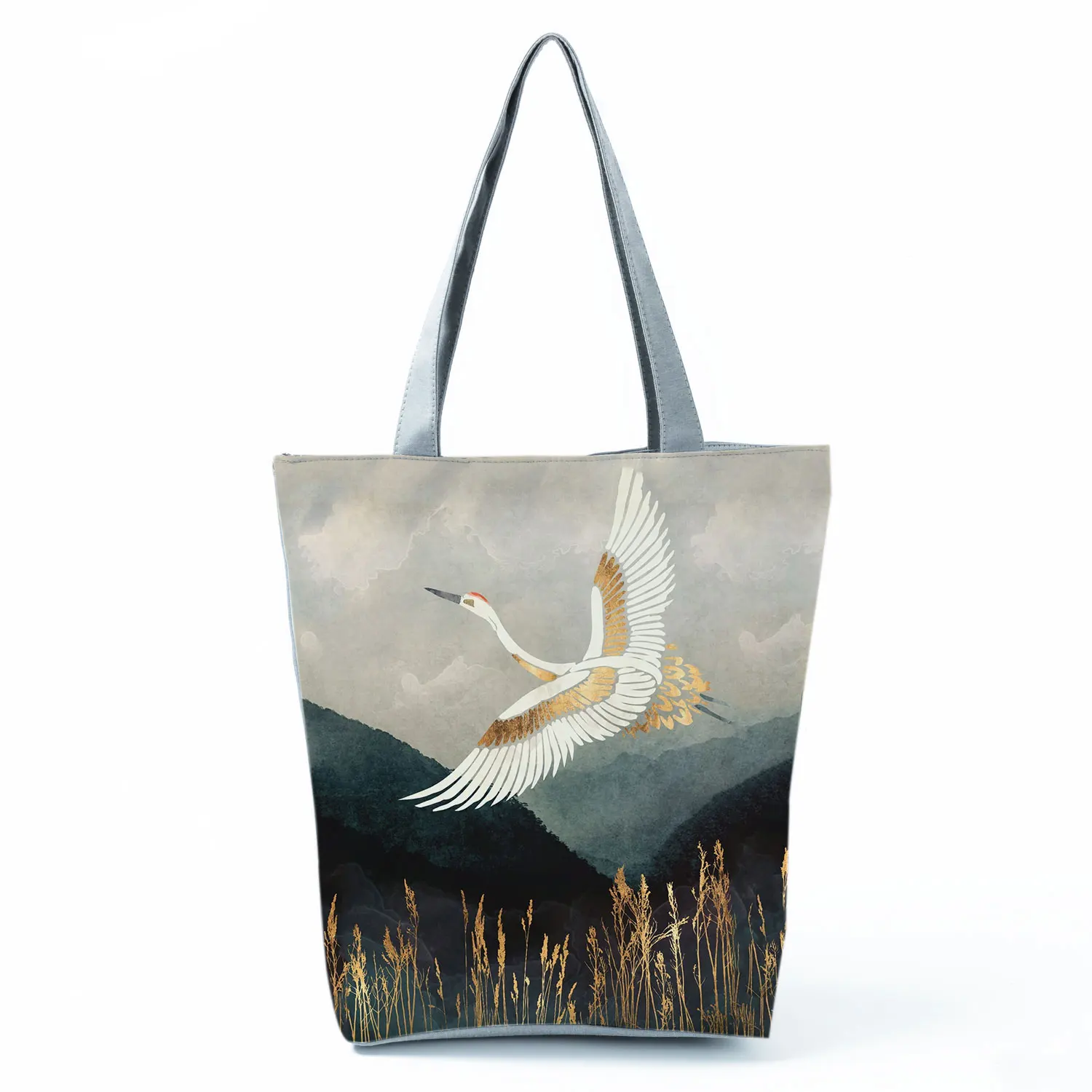 Фото Ukiyoe дизайнерская сумка с принтом пейзажа японская Повседневная для покупок