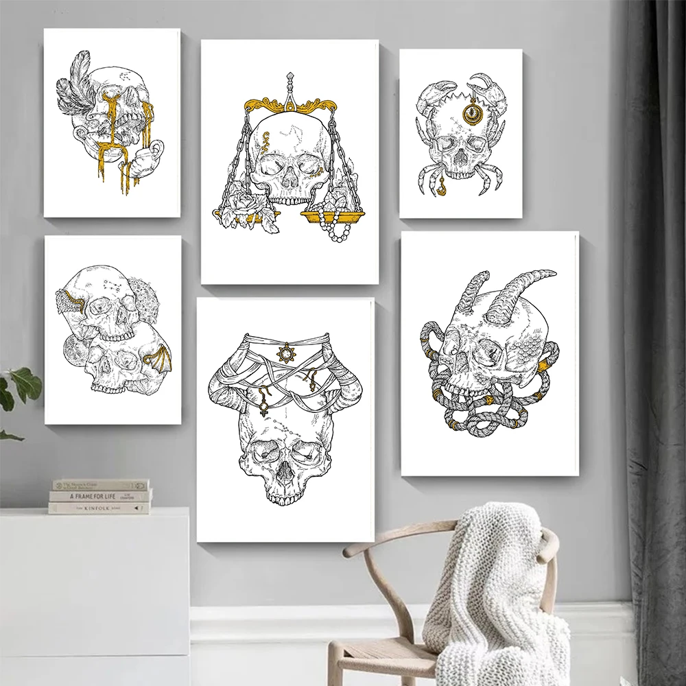 12 Zodiac Skull Posters Capricorn Gemini Cancer Leo Libra Sagittarius Constellation Canvas Painting Wall Art Pictures Home Decor
12 Zodiac Skull Posters Capricorn Gemini Cancer Leo Libra Sagittarius Constellation Canvas Painting Wall Art Pictures Home Decor