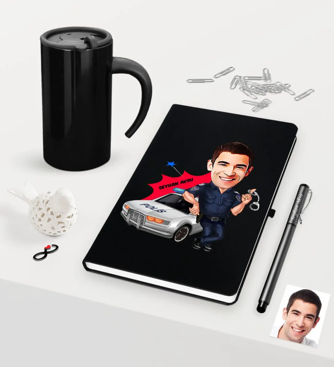 Personalized Mr Traffic Police Caricature Of Black Notebook Pen Thermos Mug set-1 Moment Book Organizer Gift personalized
Personalized Mr Traffic Police Caricature Of Black Notebook Pen Thermos Mug set-1 Moment Book Organizer Gift personalized