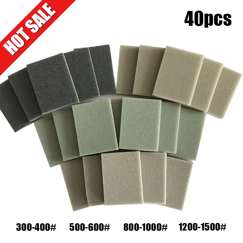 40pcs Sponge Sandpapers Wet Dry Polishing Grinding Fiberglass Plastic Molding Waterproof Abrasive Tools Sanding Papers Sponge
40pcs Sponge Sandpapers Wet Dry Polishing Grinding Fiberglass Plastic Molding Waterproof Abrasive Tools Sanding Papers Sponge