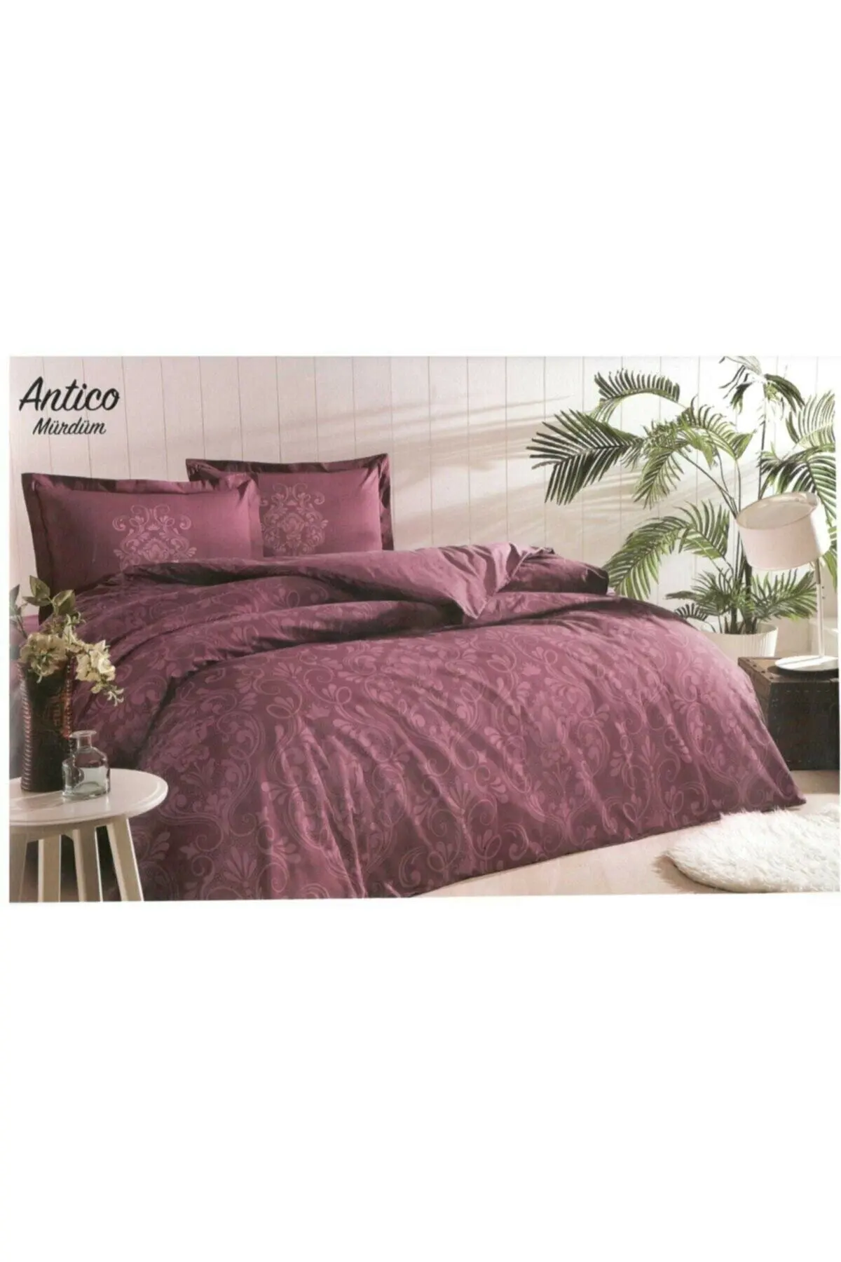 

Özdilek Antico Double Duvet Cover Set Plum, 200x220 cm Duvet Cover, 240x260 Bed Sheet, 50x70 Pillowcase (2 Pieces), 100% Cotton