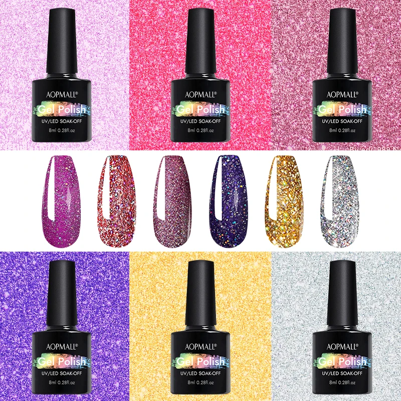 AOPMALL 6 Colors Glitter Gel Nail Polish Set Semi-permanent Varnish Acrylic Nail Kit All For Manicure Nail Art
AOPMALL 6 Colors Glitter Gel Nail Polish Set Semi-permanent Varnish Acrylic Nail Kit All For Manicure Nail Art