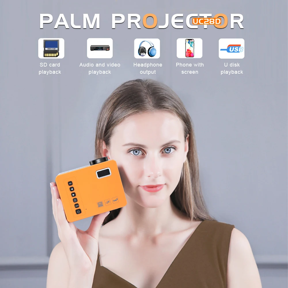 NEW UNIC UC28D Mini Projector LED Portable Home USB Mobile Phone 10 ANSI 480*272 TF card AV 5V 2A U disk DVD TV BOX 3.5MM
NEW UNIC UC28D Mini Projector LED Portable Home USB Mobile Phone 10 ANSI 480*272 TF card AV 5V 2A U disk DVD TV BOX 3.5MM