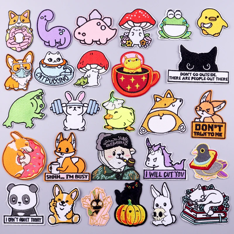 Cartoon Patch Iron On Patches On Clothes Animal Fabric Stickers Stripe Badges Dog Cat Applique Embroidered Patches For Clothing
Cartoon Patch Iron On Patches On Clothes Animal Fabric Stickers Stripe Badges Dog Cat Applique Embroidered Patches For Clothing