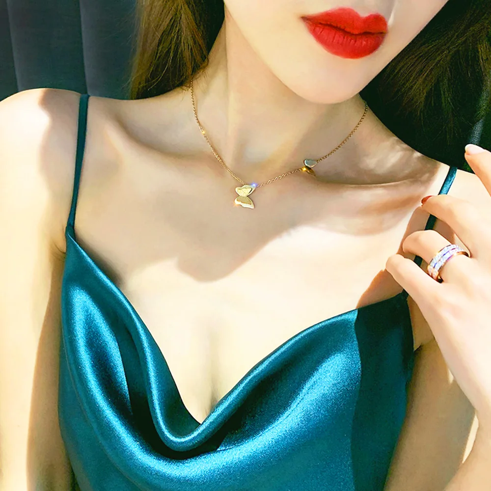 Jewelry for Women Butterfly Necklace Gold Stainless Steel Fashion Pendant Female Necklace Holiday Gifts Party Girls Accessories
Jewelry for Women Butterfly Necklace Gold Stainless Steel Fashion Pendant Female Necklace Holiday Gifts Party Girls Accessories