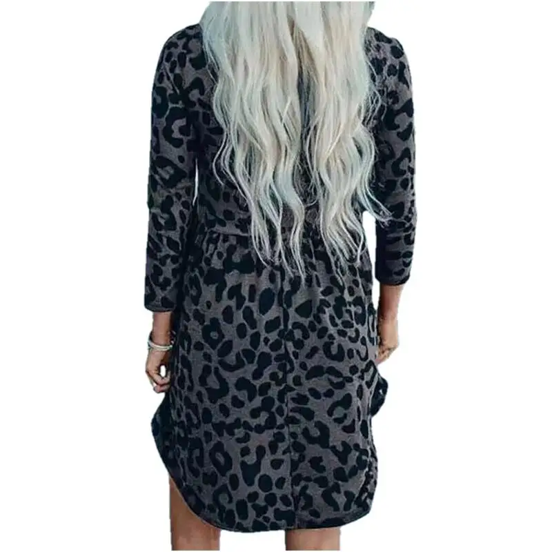 Women Casual Long Sleeve Leopard Printing Dresses Autumn Loose O-Neck Elegant Short Dress Ladies Fashion Party Mini Dresses
Women Casual Long Sleeve Leopard Printing Dresses Autumn Loose O-Neck Elegant Short Dress Ladies Fashion Party Mini Dresses
