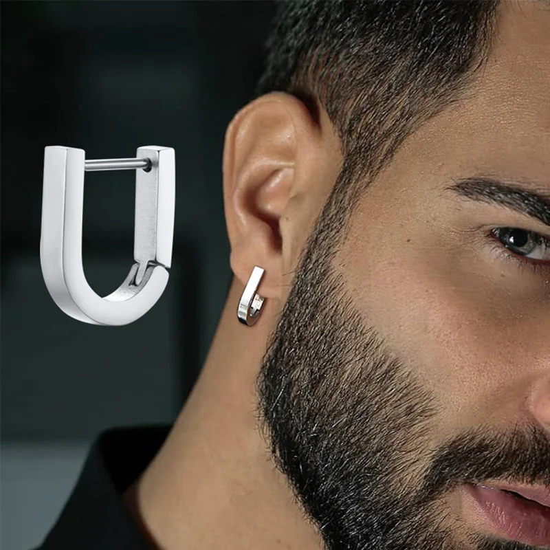 U-shaped Hoop Earrings for Men ,Stainless Steel U link Earring,Geometry Arch Earing,Octagon Heart Pentagram, Unisex Jewelry
U-shaped Hoop Earrings for Men ,Stainless Steel U link Earring,Geometry Arch Earing,Octagon Heart Pentagram, Unisex Jewelry