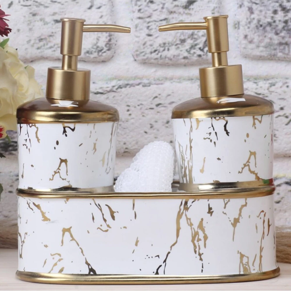 Porcelain Double Liquid Soap Dispenser 700ML with Sponge Bathroom Accessories Luxury Washing Appliances
Porcelain Double Liquid Soap Dispenser 700ML with Sponge Bathroom Accessories Luxury Washing Appliances