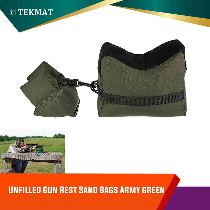 

Tekmat Unfilled Front Rear Shooter's Gun Rest Sand Bags Shooting Bench Steady For Hunting Outdoor Green
