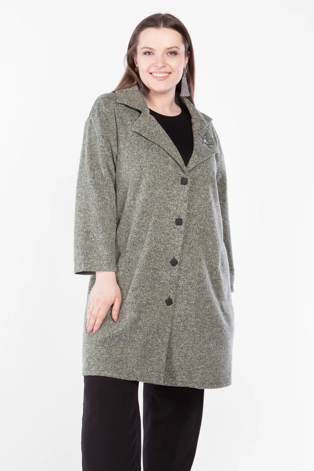 Пальто женское больших размеров полупальто зимнее стеганое демисезонное для