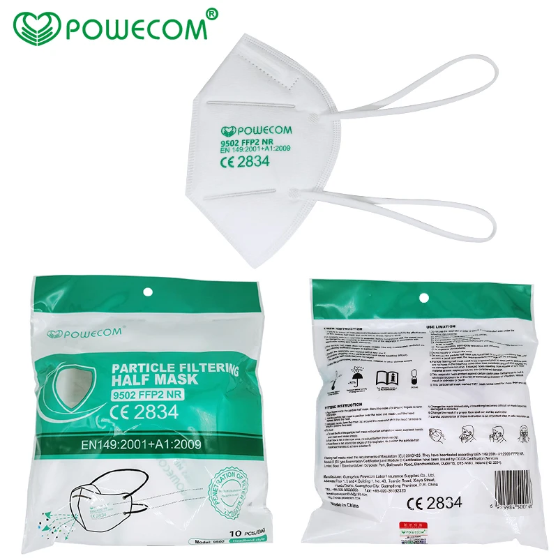 10/20 Вт 30 50 шт./пакет FFP2 маска POWECOM для лица на 6 слойное бальное платье из CE