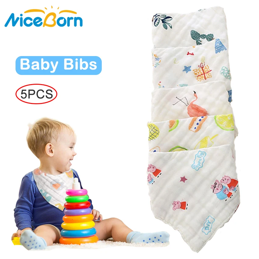 NiceBorn 5 PCS Baby Bibs 100% Cotton Soft Breathable Burp Cloths Saliva Towels Absorbent Cartoon Drool Bibs 6-Layer
NiceBorn 5 PCS Baby Bibs 100% Cotton Soft Breathable Burp Cloths Saliva Towels Absorbent Cartoon Drool Bibs 6-Layer