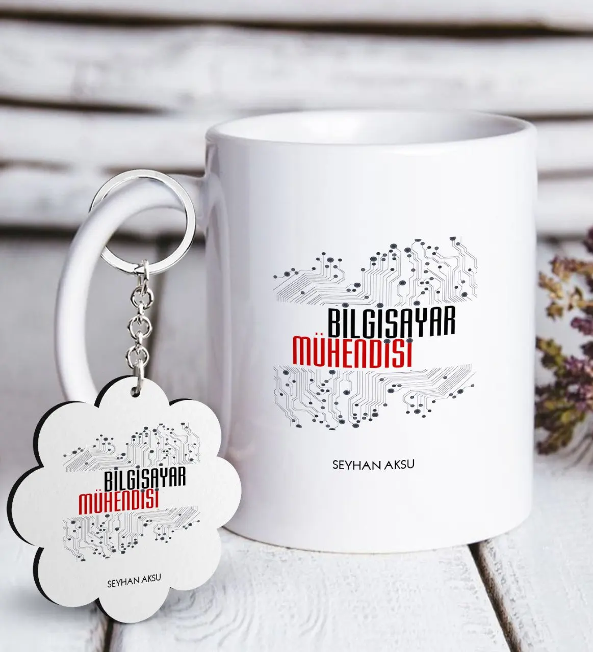 

Personalized Professional Computer Engineer White Mug and Keychain Gift Seti-2 Reliable Quality Cost Effective Gift