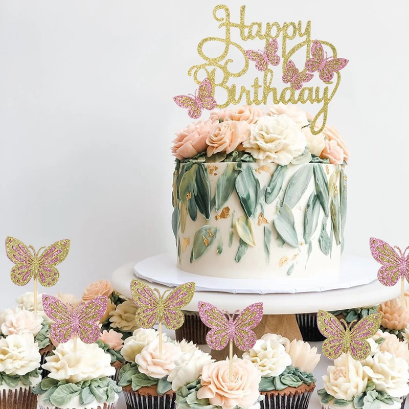 13Pcs Happy Birthday Butterfly Cake Topper Birthday Party Cake Decoration Simulation Butterflies Party Supplies Cake Insert
13Pcs Happy Birthday Butterfly Cake Topper Birthday Party Cake Decoration Simulation Butterflies Party Supplies Cake Insert