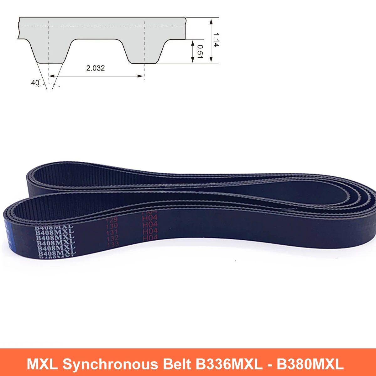 

1Pcs MXL Timing Belt Width 6 10mm Closed Loop Rubber Synchronous Belt B336 B339 B340 B347 B360 B365 B371 B372 B375 B378 B380MXL