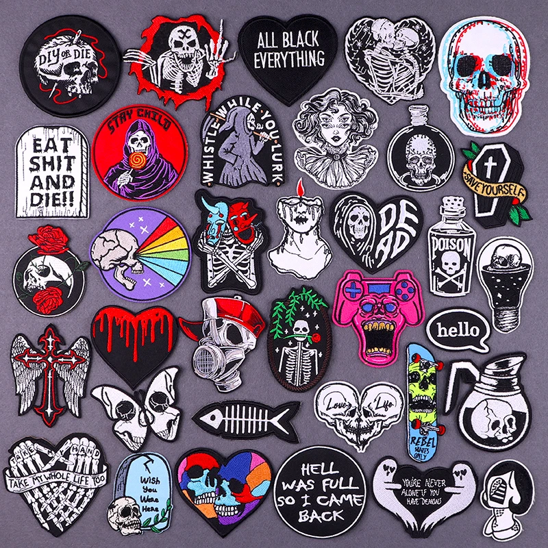 Hippie Patch Iron On Patches On Clothes Stripe Punk Badges Embroidered Patches For Clothing Skull Patch For Clothes Applique DIY
Hippie Patch Iron On Patches On Clothes Stripe Punk Badges Embroidered Patches For Clothing Skull Patch For Clothes Applique DIY