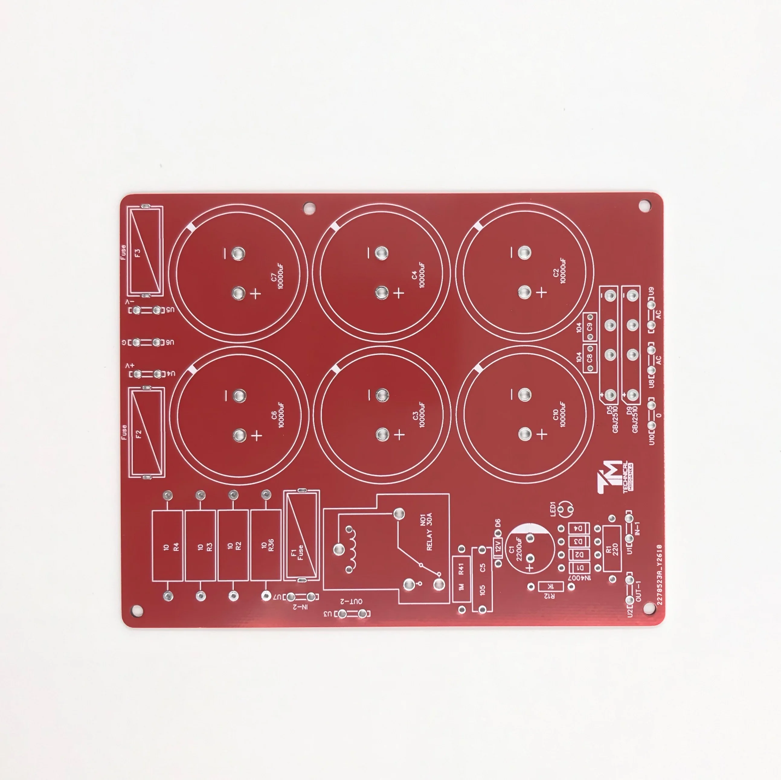 Soft Start Power Supply Circuit Board PCB for 30A Rectifier for 2000W 2500W Power Amplifier Class AB Audio Sound Amp DIY
Soft Start Power Supply Circuit Board PCB for 30A Rectifier for 2000W 2500W Power Amplifier Class AB Audio Sound Amp DIY