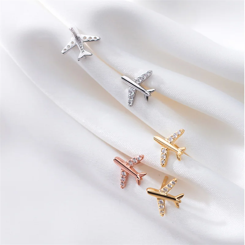A00147 Jazaz 925 Sterling Silver Pave Zircon Mini Aircraft Airplane Small Stud Earrings for Fashion Women Jewelry Accessories
A00147 Jazaz 925 Sterling Silver Pave Zircon Mini Aircraft Airplane Small Stud Earrings for Fashion Women Jewelry Accessories