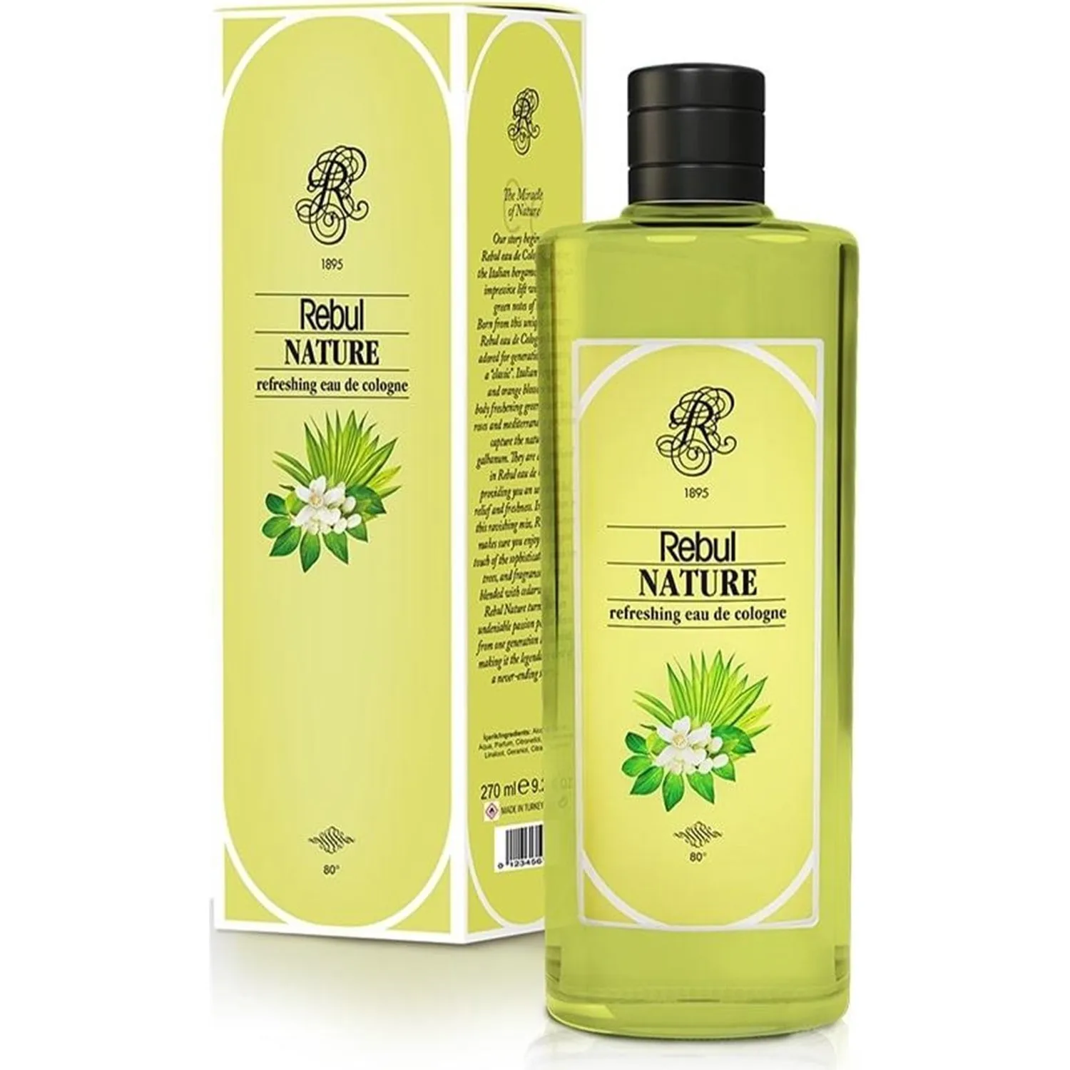 STUNNING WITH ITS WONDERFUL SMELL Rebul Nature Cologne 270 Ml (Glass Bottle) FREE SHIPPING 
STUNNING WITH ITS WONDERFUL SMELL Rebul Nature Cologne 270 Ml (Glass Bottle) FREE SHIPPING