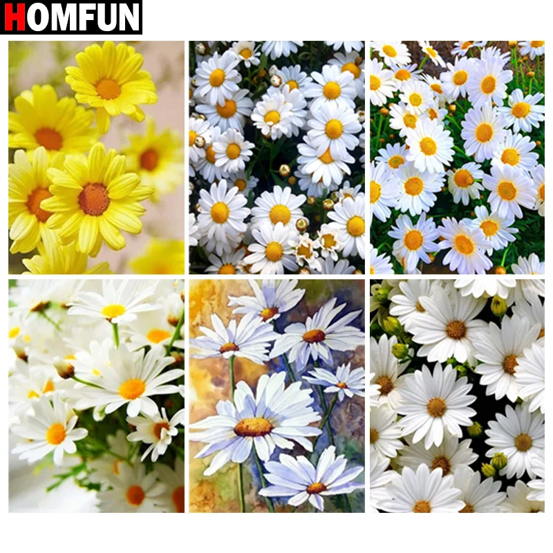 Алмазная 5d картина HOMFUN полноразмерная/круглая Цветочная Хризантема стразы для
