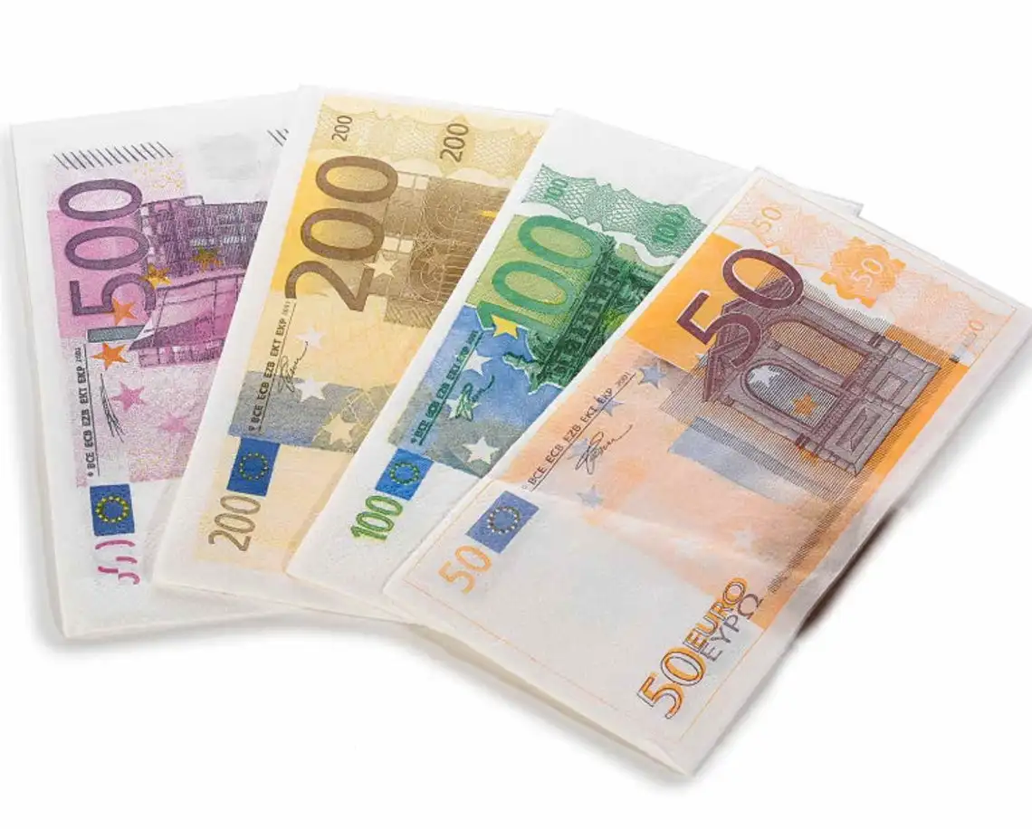 Бумажные салфетки товары для вечерние европейский дизайн денег 15 шт. 50 евро | Дом
