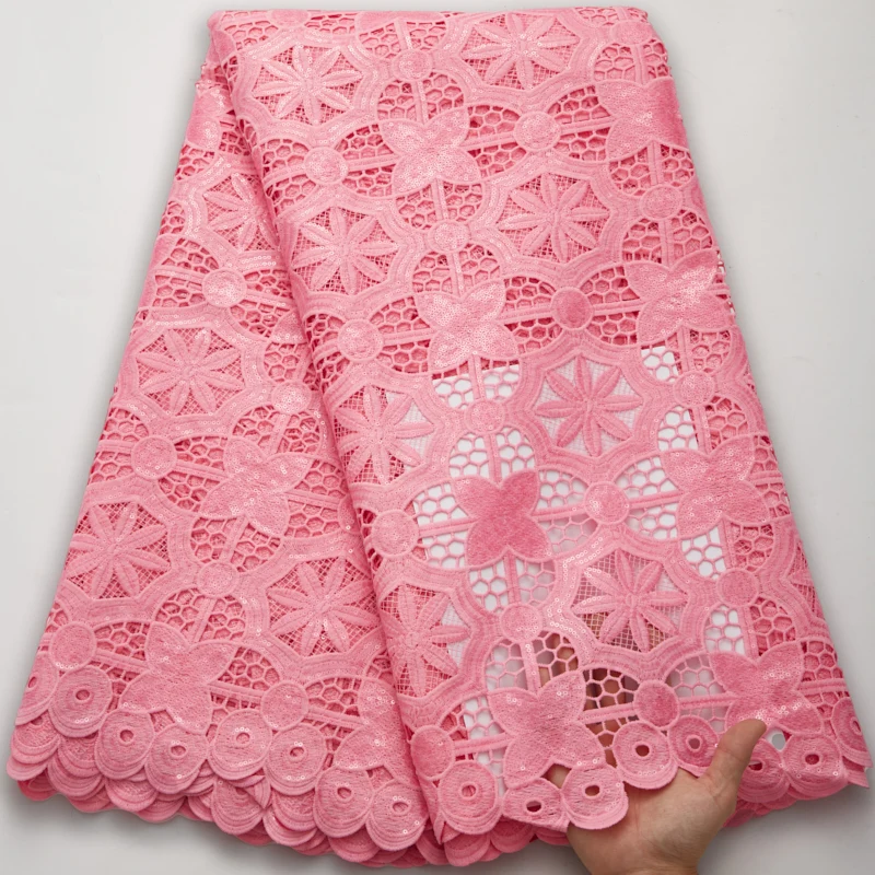 African Lace Fabric With Sequins Milk Silk Water Soluble Nigerian Guipure Cord Lace Fabric High Quality Textiles For Party 2694A
African Lace Fabric With Sequins Milk Silk Water Soluble Nigerian Guipure Cord Lace Fabric High Quality Textiles For Party 2694A