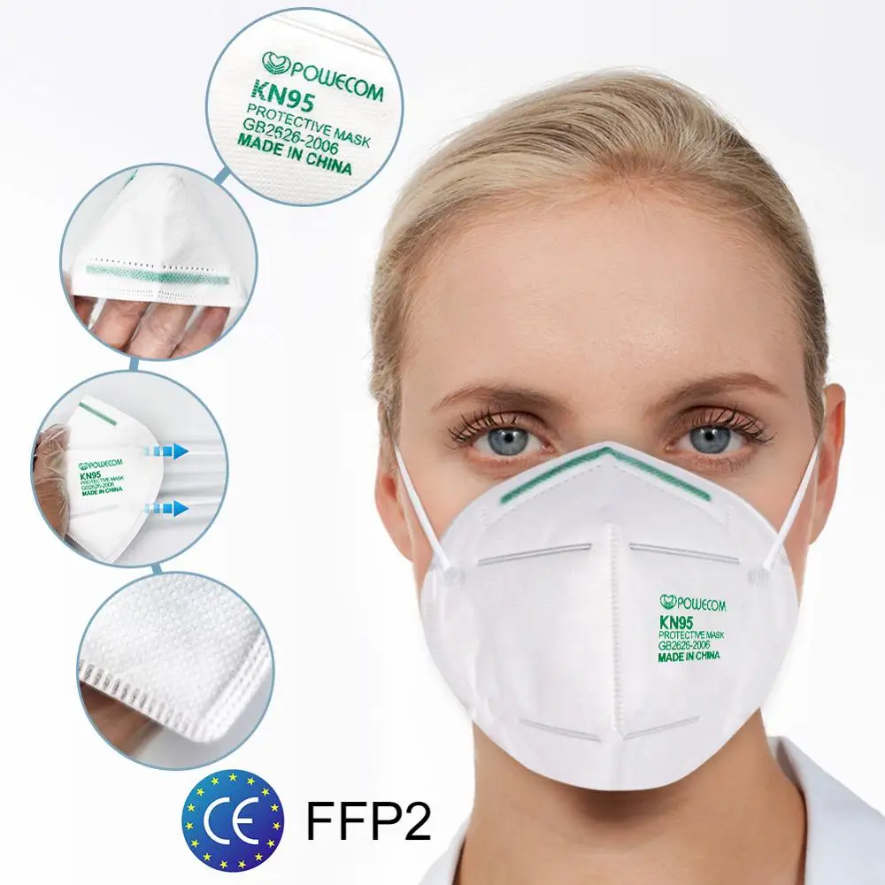 POWECOM KN95 Face Mask CE FFP2 Masks Safety Fliter 4Layers Filtration Cover Face Mouthpiece Breathable Mouth Mask Fast Shipping
POWECOM KN95 Face Mask CE FFP2 Masks Safety Fliter 4Layers Filtration Cover Face Mouthpiece Breathable Mouth Mask Fast Shipping