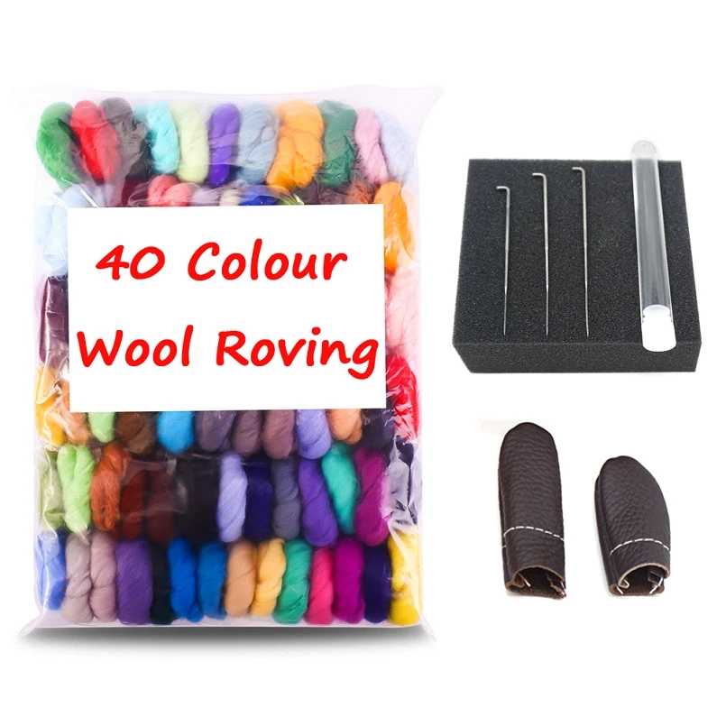 120g(40 Colour x 3g) Felting Wool for Needle Felting Kit with 3 Needles, 1 Pair Leather Gloves, Foam Mat
120g(40 Colour x 3g) Felting Wool for Needle Felting Kit with 3 Needles, 1 Pair Leather Gloves, Foam Mat