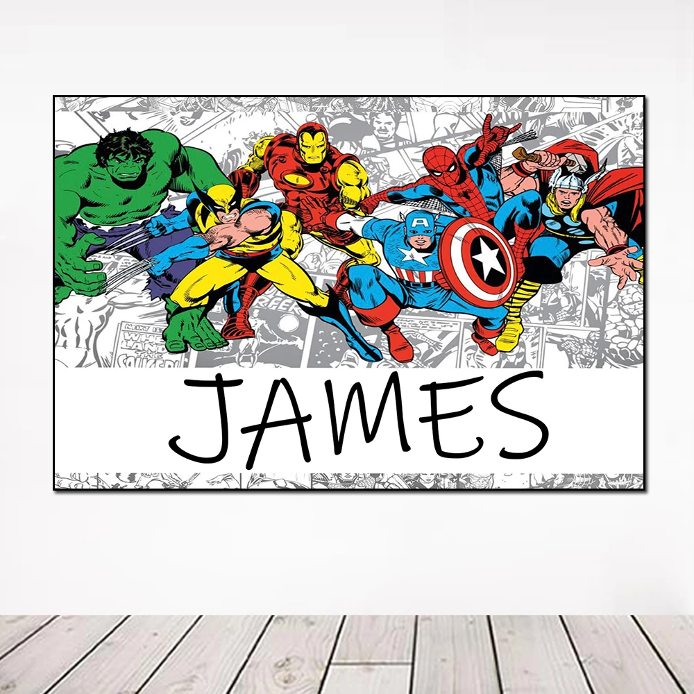 Marvel Personalized Avengers Name Poster Superhero Anime Custom Canvas Painting Comic Wall Art Living Bedroom Home Decoration
Marvel Personalized Avengers Name Poster Superhero Anime Custom Canvas Painting Comic Wall Art Living Bedroom Home Decoration