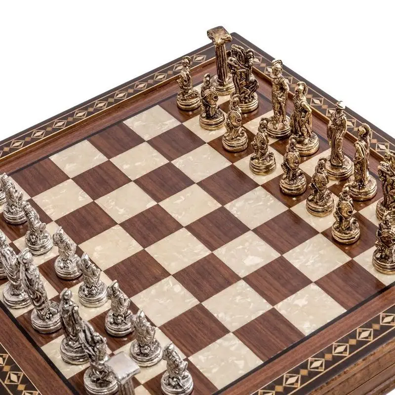 Luxury Walnut Wood Chess Set 36x36x5 Cm Medium Size Vintage Rustic Professional Design Mosaic Motifs Handmade Arts
Luxury Walnut Wood Chess Set 36x36x5 Cm Medium Size Vintage Rustic Professional Design Mosaic Motifs Handmade Arts