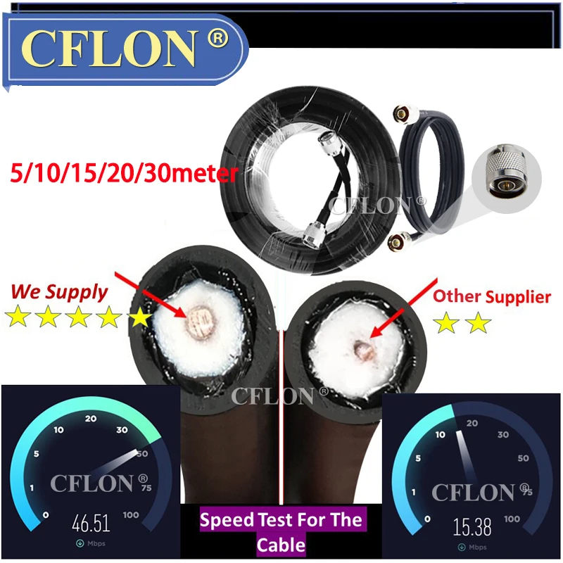 5/10/15/20Meter 50ohm-5D Coaxia Cable RGB6 Coaxial Extension Jumper Cable N Male for 2G3G4G Signal Repeater Booster and Antenna
5/10/15/20Meter 50ohm-5D Coaxia Cable RGB6 Coaxial Extension Jumper Cable N Male for 2G3G4G Signal Repeater Booster and Antenna