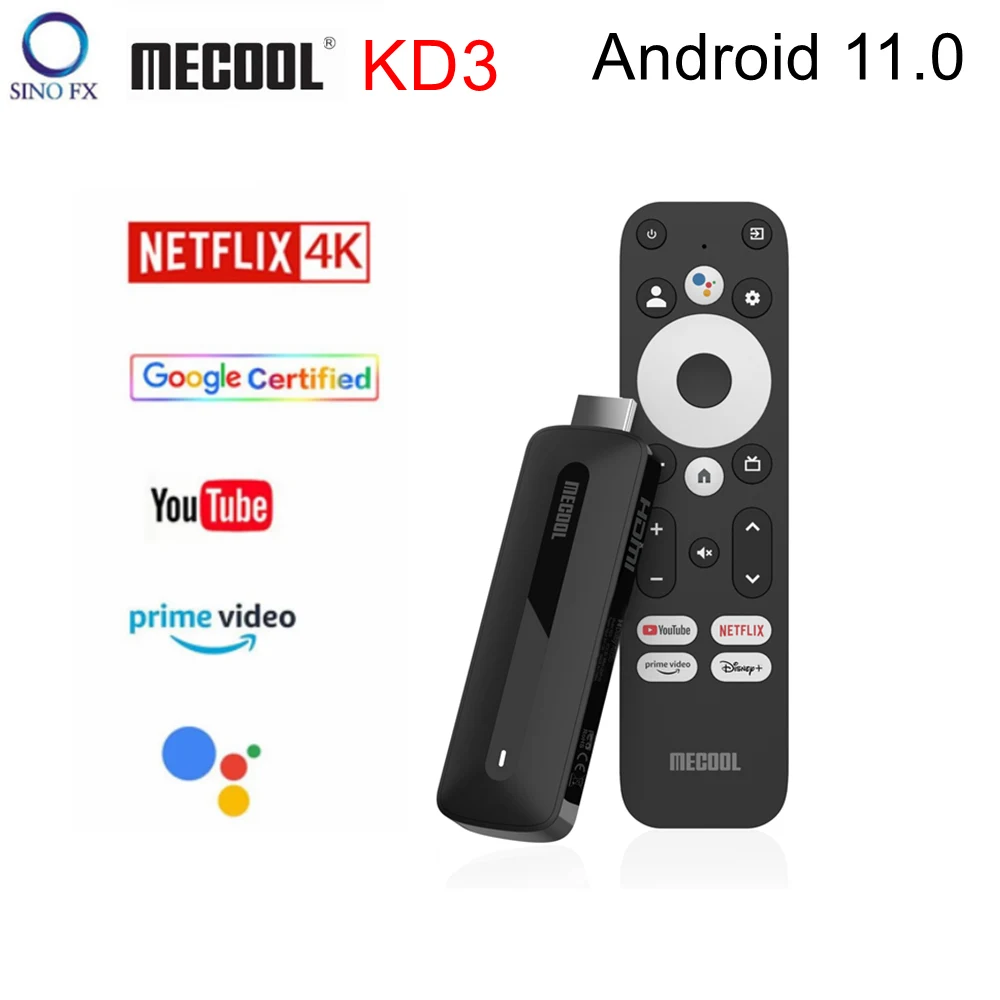 Mecool KD3 TV Stick 4K для Netflix Android 11 TV 2 ГБ 8 ГБ Amlogic S905Y4 2,4/5G WiFi BT5.0 Smart Media Player
Mecool KD3 TV Stick 4K для Netflix Android 11 TV 2 ГБ 8 ГБ Amlogic S905Y4 2,4/5G WiFi BT5.0 Smart Media Player