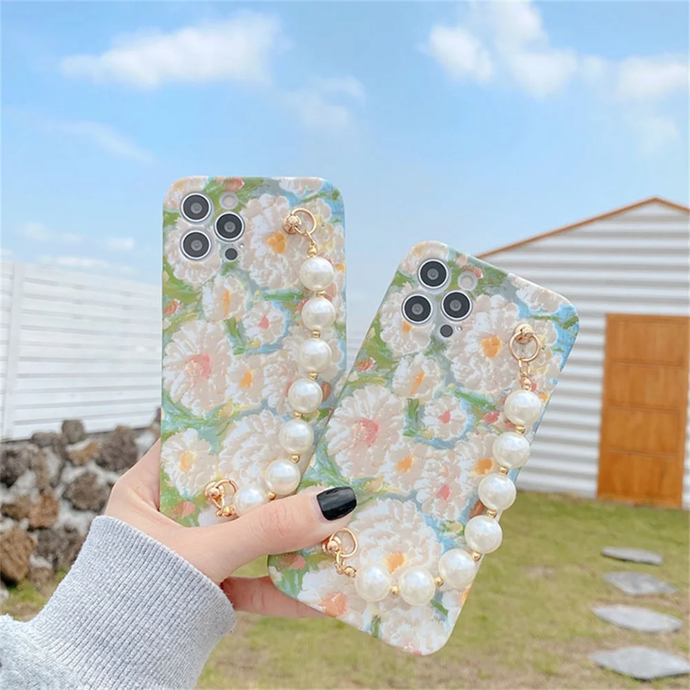 Flower Pearl bracelet Leather Phone Case For iphone 12 11 pro max mini 7 8 plus x xr xs max silicone cover capa
Flower Pearl bracelet Leather Phone Case For iphone 12 11 pro max mini 7 8 plus x xr xs max silicone cover capa