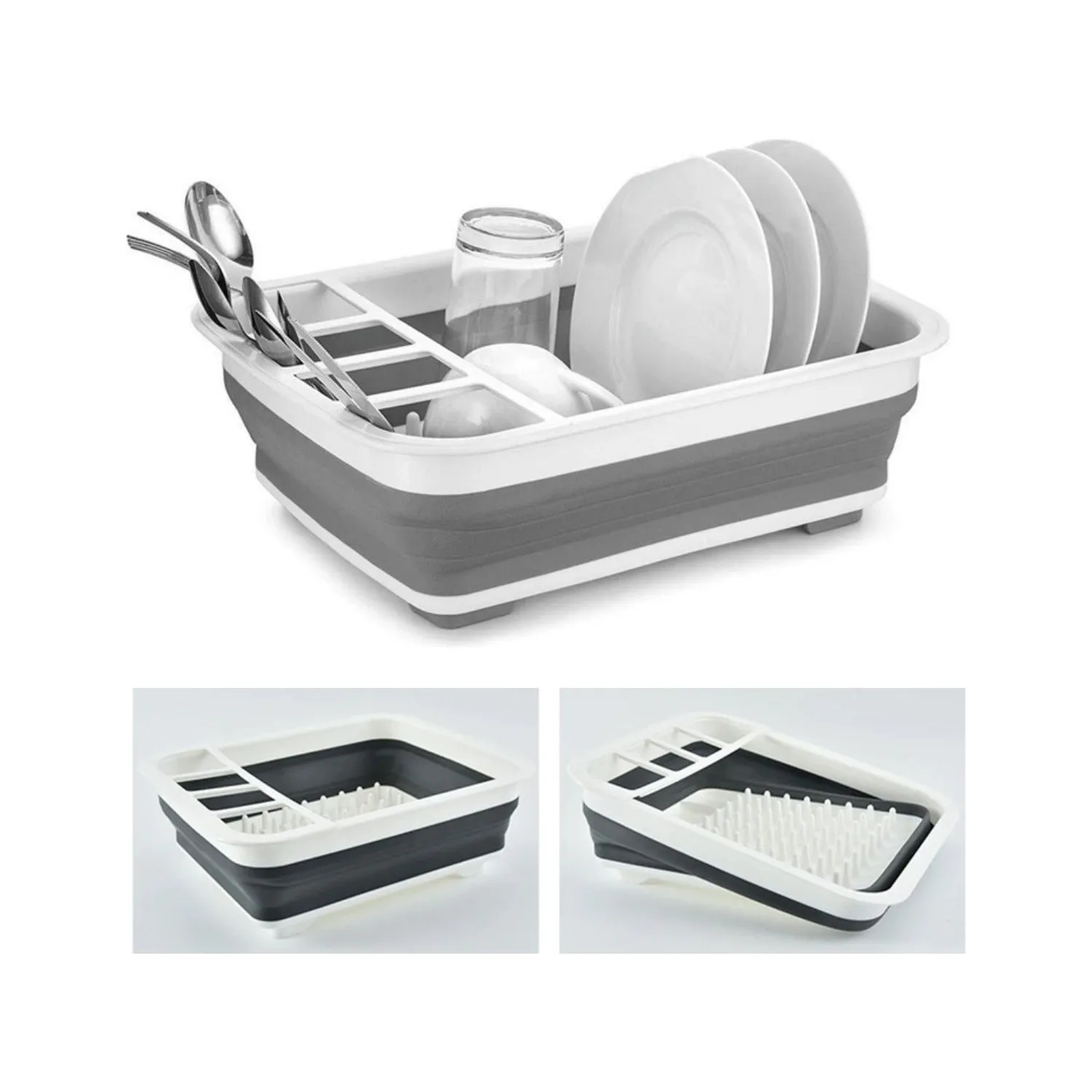Folding Dish Holder Drying Rack Organizer Kitchen Countertop Flexible Water Drain Compartment Silicone Space Saving Special
Folding Dish Holder Drying Rack Organizer Kitchen Countertop Flexible Water Drain Compartment Silicone Space Saving Special