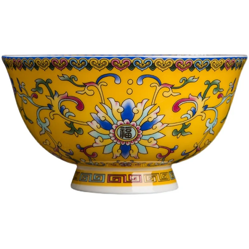 Palace Ceramic Bowl Chinese Style Color Household Bone Porcelain Rice Bowl Small Soup Bowl Antique High-Footed Bowl Scene
Palace Ceramic Bowl Chinese Style Color Household Bone Porcelain Rice Bowl Small Soup Bowl Antique High-Footed Bowl Scene
