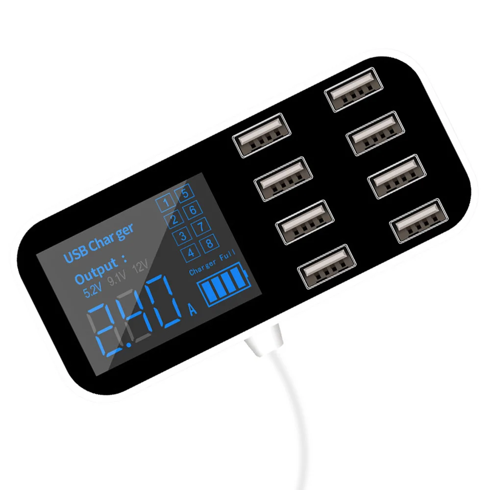 Digital Display Quick Charge USB Charger 8 Ports Tablet Mobile Phone Charger Adapter Fast Charger Car Charger For Smartphone
Digital Display Quick Charge USB Charger 8 Ports Tablet Mobile Phone Charger Adapter Fast Charger Car Charger For Smartphone