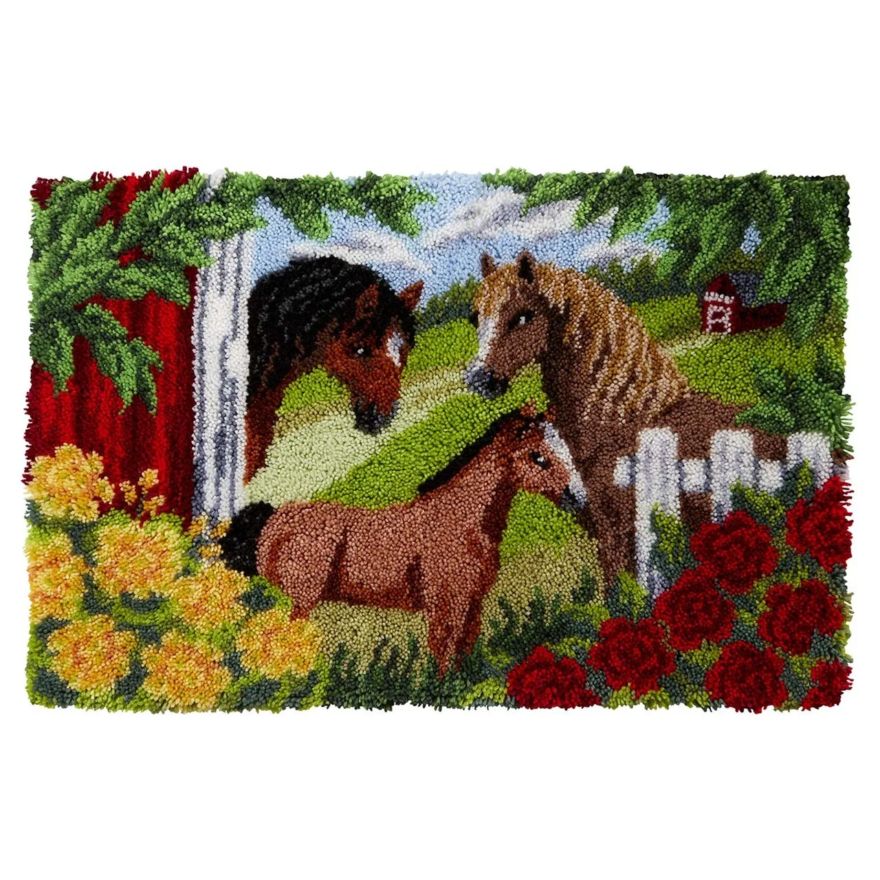 Latch Hook Kits Horse Pasture Wall Hanging DIY Carpet Rug Pre-Printed Canvas with Non-Skid Backing Floor Mat 102x69cm
Latch Hook Kits Horse Pasture Wall Hanging DIY Carpet Rug Pre-Printed Canvas with Non-Skid Backing Floor Mat 102x69cm