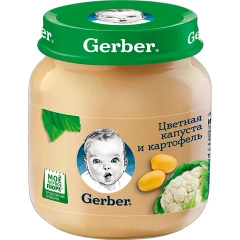 Пюре овощное GERBER Цветная капуста и картофель с 5 месяцев 130г | Мать ребенок