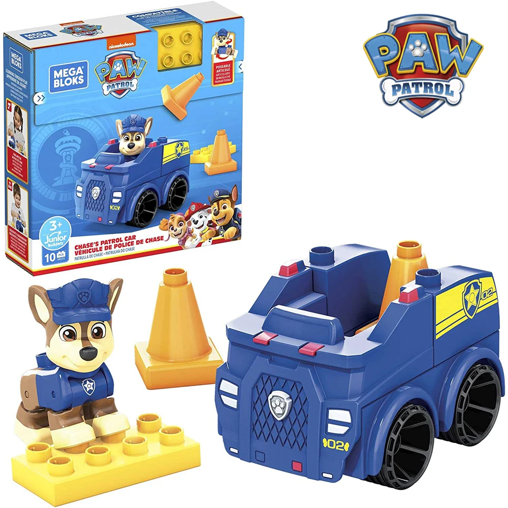 

PAW Patrol Mega Bloks Chase's Car HDJ33 Original For Kids NEW Toy For Children Birthday Christmas Gifts For Boys And Girls Fun