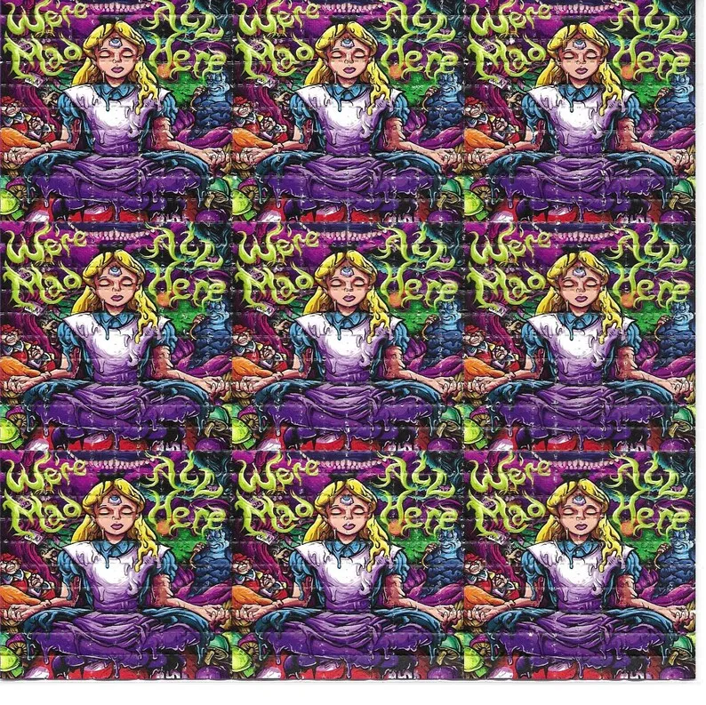 Alice Psychedelic LSD без кислоты Художественная печать Триппи перфорированная бумага