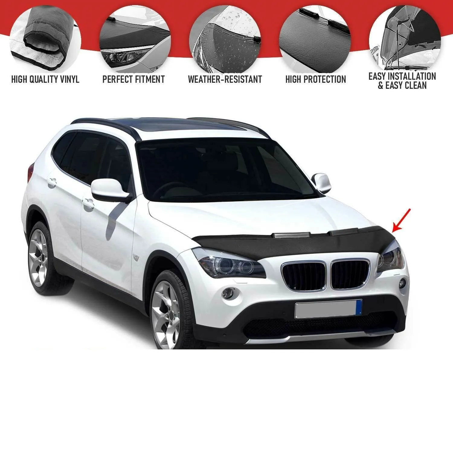 Car Bonnet Mask Hood Bra Protector Pu Leather Stone guard Fits BMW X1 Series E84 2009 - 2015
Car Bonnet Mask Hood Bra Protector Pu Leather Stone guard Fits BMW X1 Series E84 2009 - 2015