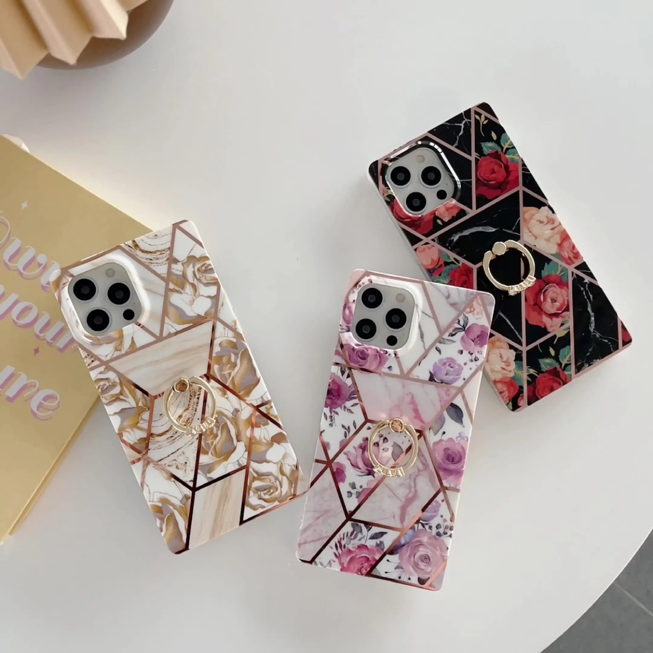 Square Flower Case For iPhone 7 8Plus 11 12 13 Pro Max Cover For Coque iphone X XR XS Max With Ring Holder Stand Fundas Capa
Square Flower Case For iPhone 7 8Plus 11 12 13 Pro Max Cover For Coque iphone X XR XS Max With Ring Holder Stand Fundas Capa
