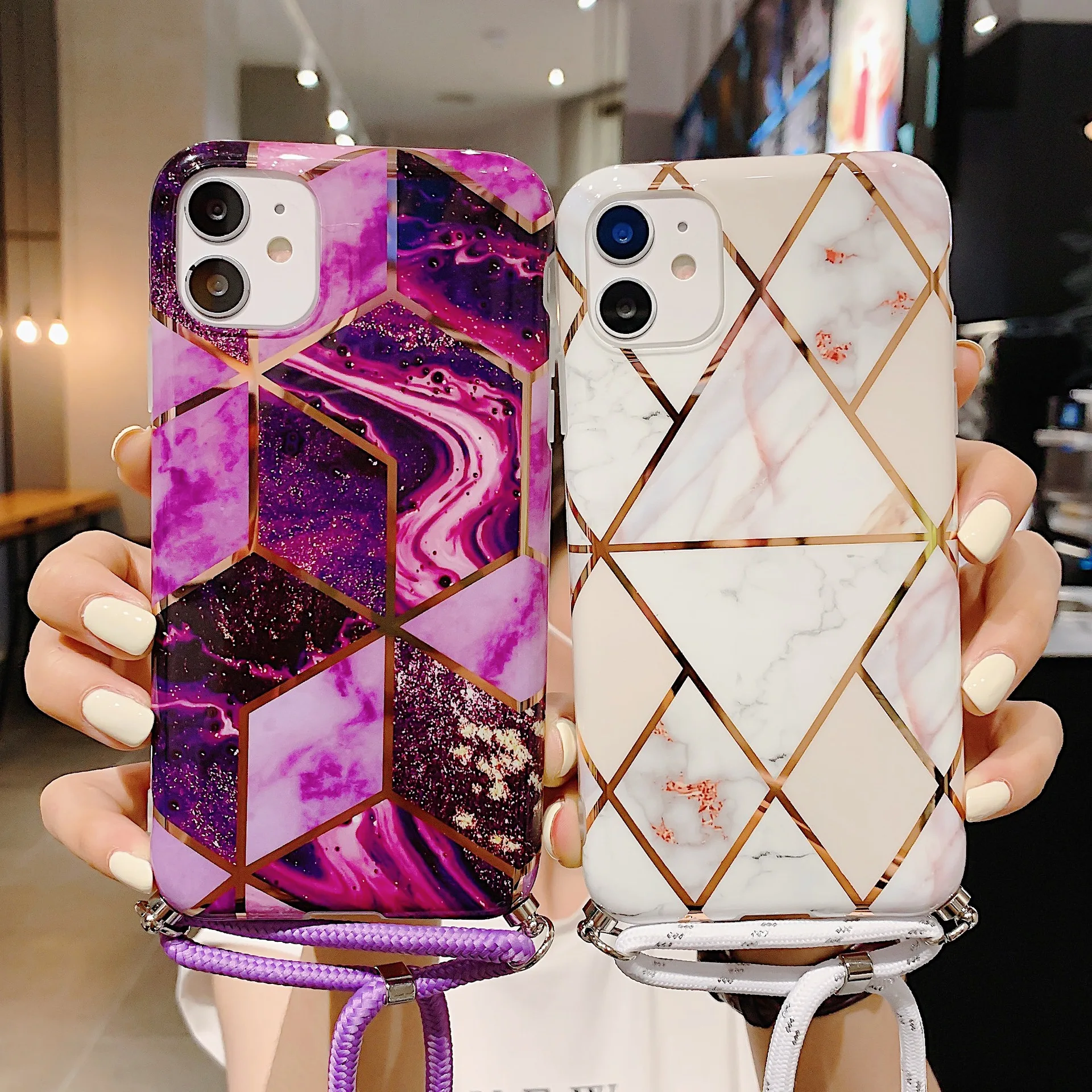 Geometric Marble Phone Case for iPhone 12 mini 11 Pro XS Max X XR 7 8 Plus Lanyard Strap Soft Cord Necklace Crossbody Rope Case
Geometric Marble Phone Case for iPhone 12 mini 11 Pro XS Max X XR 7 8 Plus Lanyard Strap Soft Cord Necklace Crossbody Rope Case