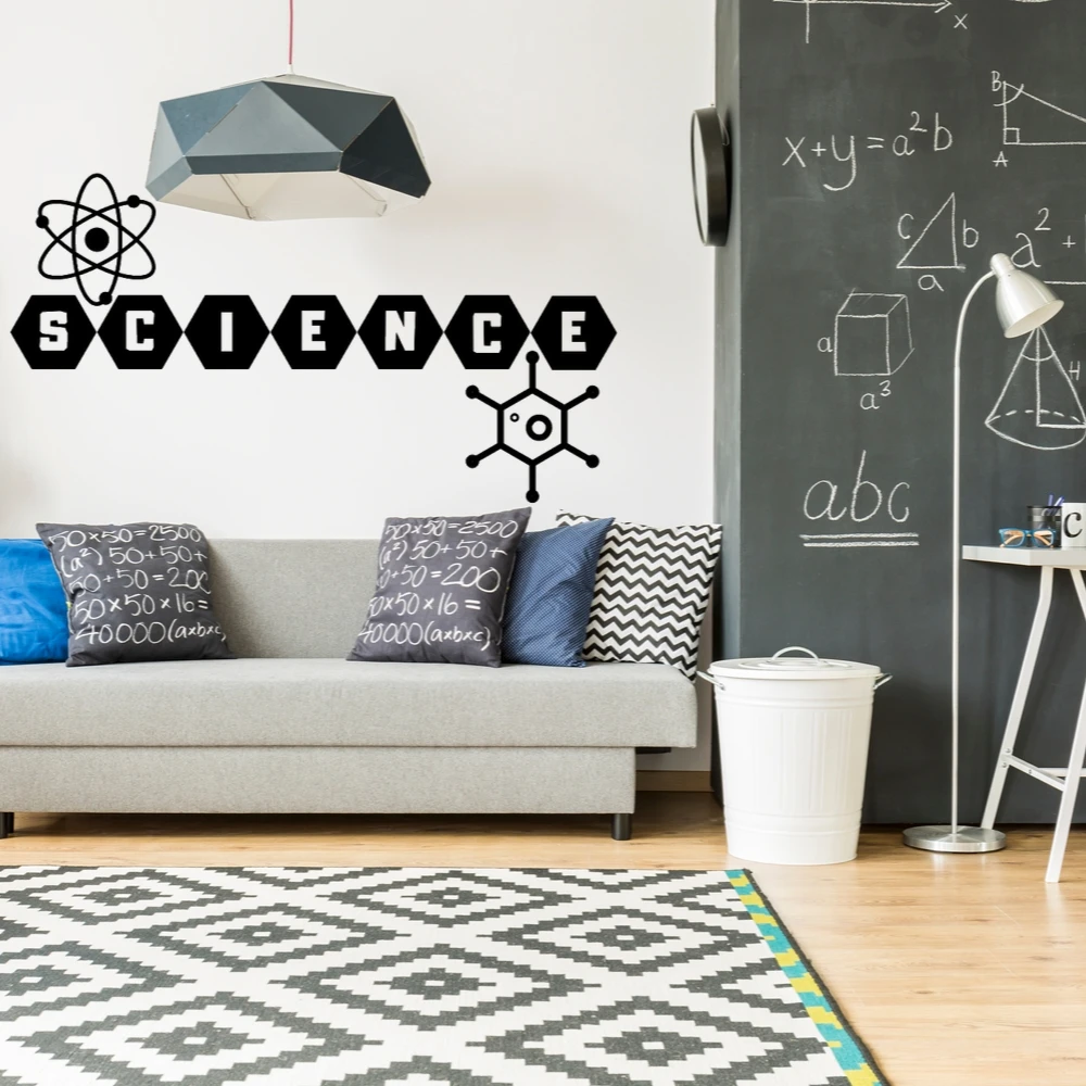 Фото Креативная научная молекула атома наклейка на стену научное украшение для дома