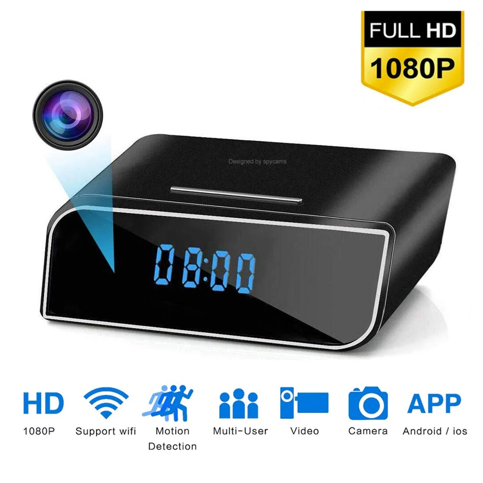 Беспроводные Часы няня 1080P WIFI мини камера P2P IP/AP микро безопасности с ночным