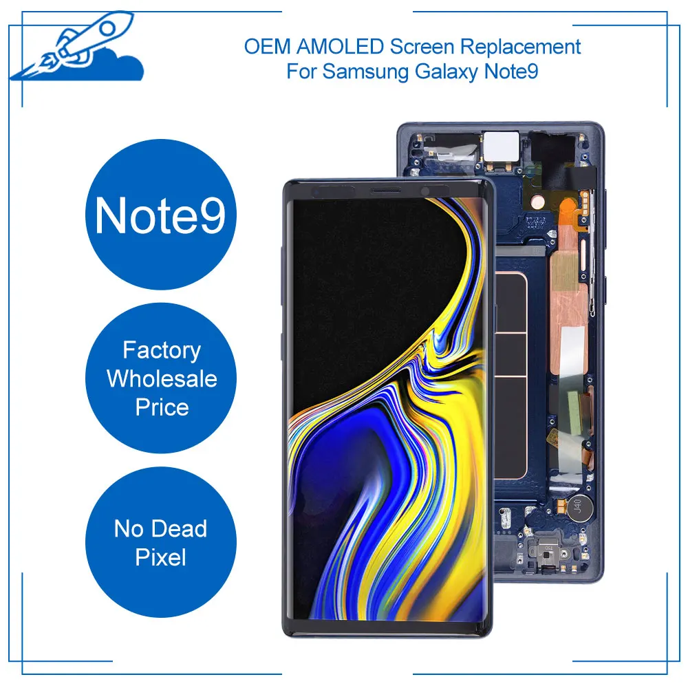 OEM AMOLED дисплей для Samsung Galaxy NOTE9 N960 N960F, ЖК-дисплей в сборе, сенсорный экран, замена с рамкой
OEM AMOLED дисплей для Samsung Galaxy NOTE9 N960 N960F, ЖК-дисплей в сборе, сенсорный экран, замена с рамкой