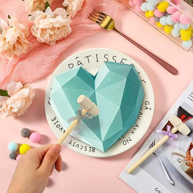3D Heart Shape Silicone Cake Mold Mini Wooden Hammer Candy Mold For Baking Mousse Chocolate Cake Tools Mould Dessert Accessories
3D Heart Shape Silicone Cake Mold Mini Wooden Hammer Candy Mold For Baking Mousse Chocolate Cake Tools Mould Dessert Accessories